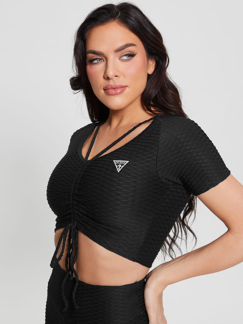 Guess Eco Delma Active Crop Top - Black