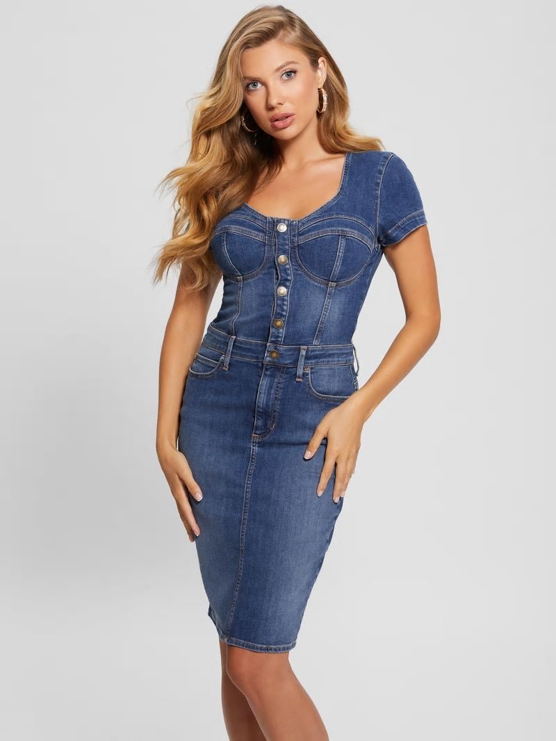 Guess Naomy Denim Dress - Blue Spirit