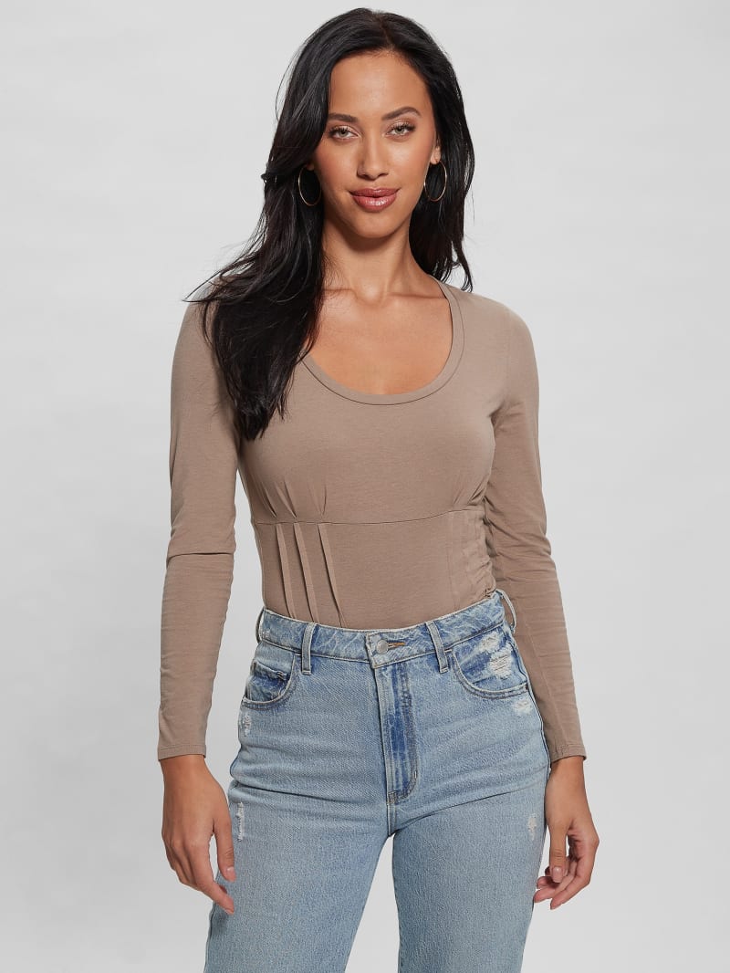 Guess Karmen Corset Tee - Silk Taupe