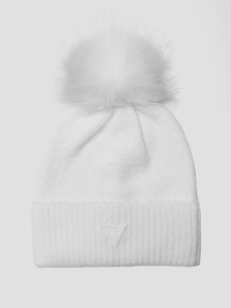 Guess Zoe Pom Beanie - White Multi