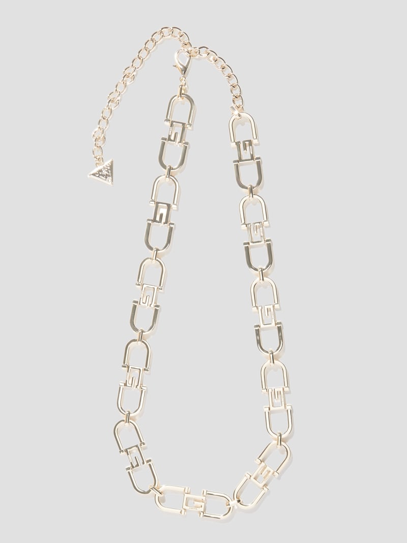 Guess G Logo Chain Belt - Pale Shiny Gold