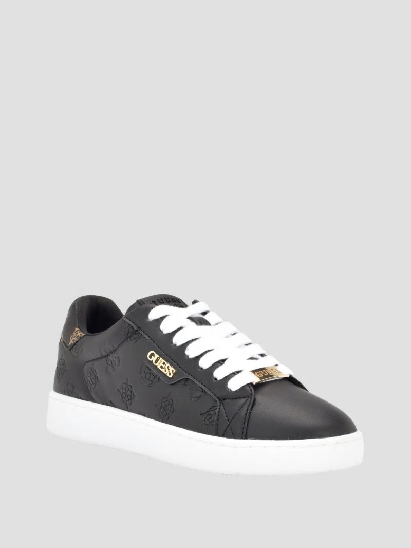 Guess Renzy Debossed Logo Low-Top Sneakers - Black 001