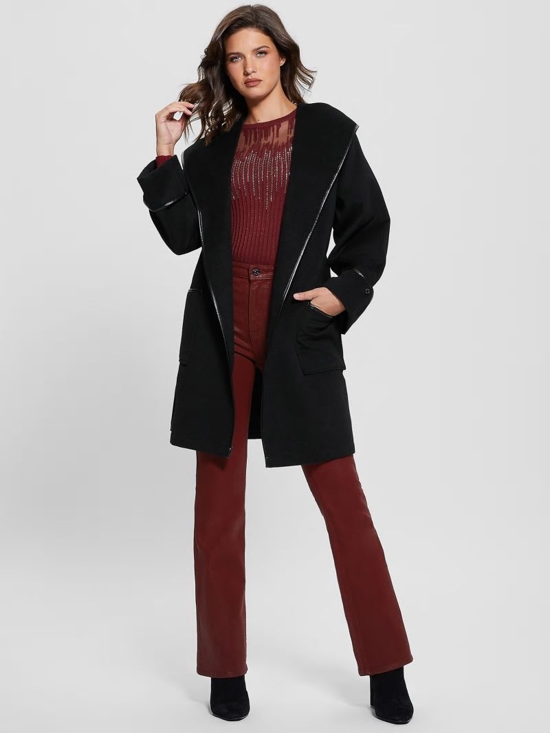 Guess Penelope Hooded Coat - Black