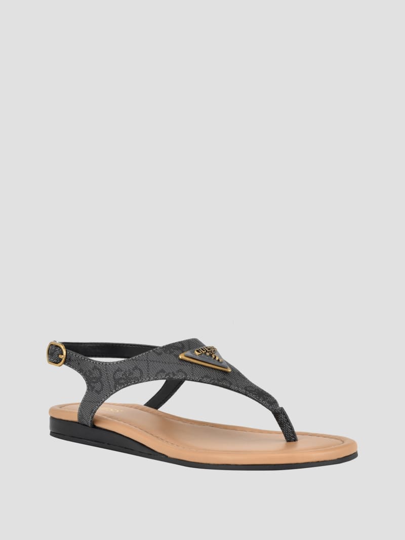 Guess Unali Thong Sandals - Black 001