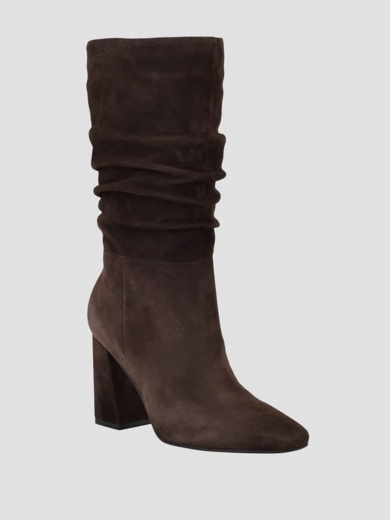 Guess Yeppy Suede Slouch Booties - Dark Brown