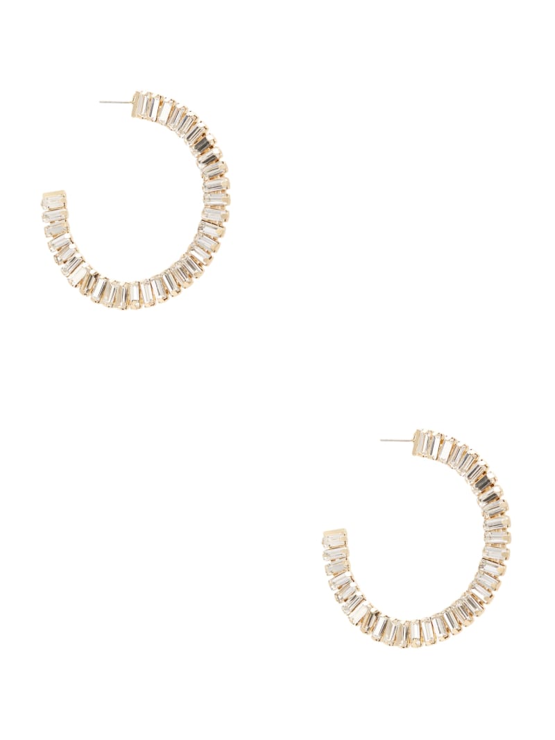 Guess Baguette Hoop Earrings - Gold