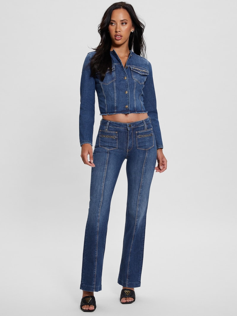 Guess Eco Chain Pocket Sexy Bootcut Jeans - Enlinghtment Dark