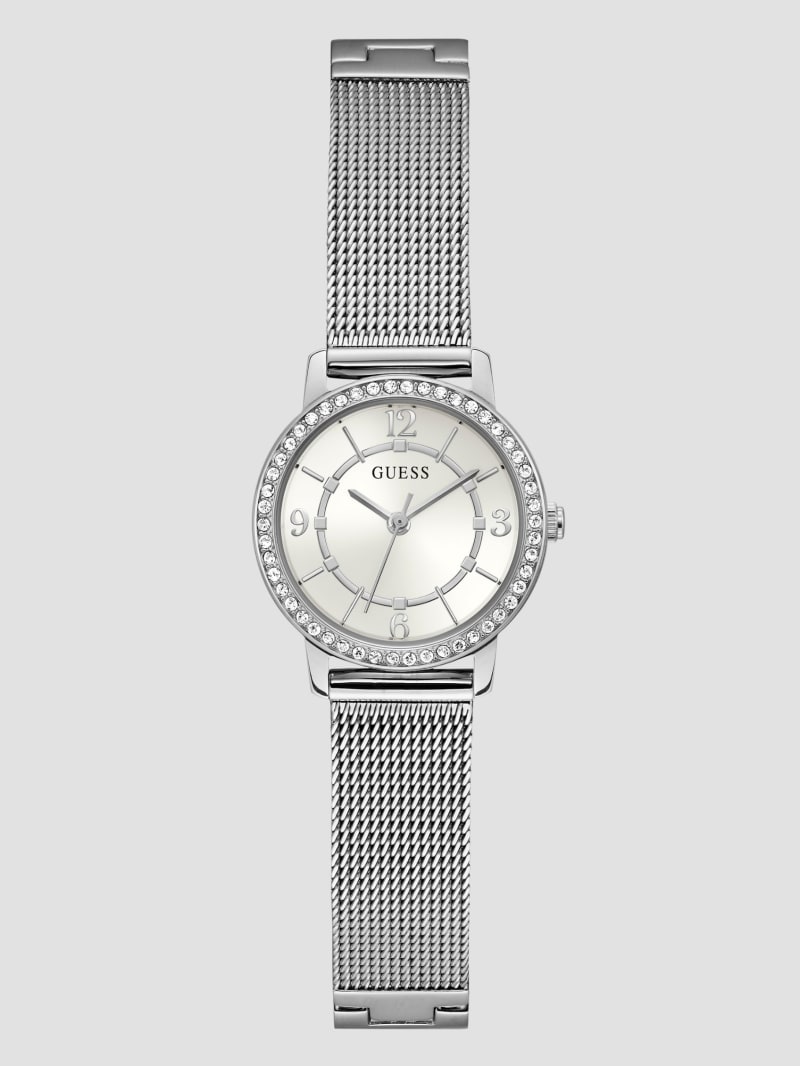 Guess Silver-Tone Mesh Analog Watch - Silver