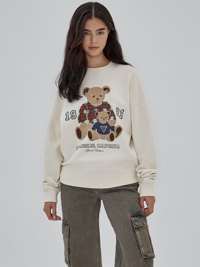 Guess GUESS Originals Bear Oversize Crewneck - Sandy Shore