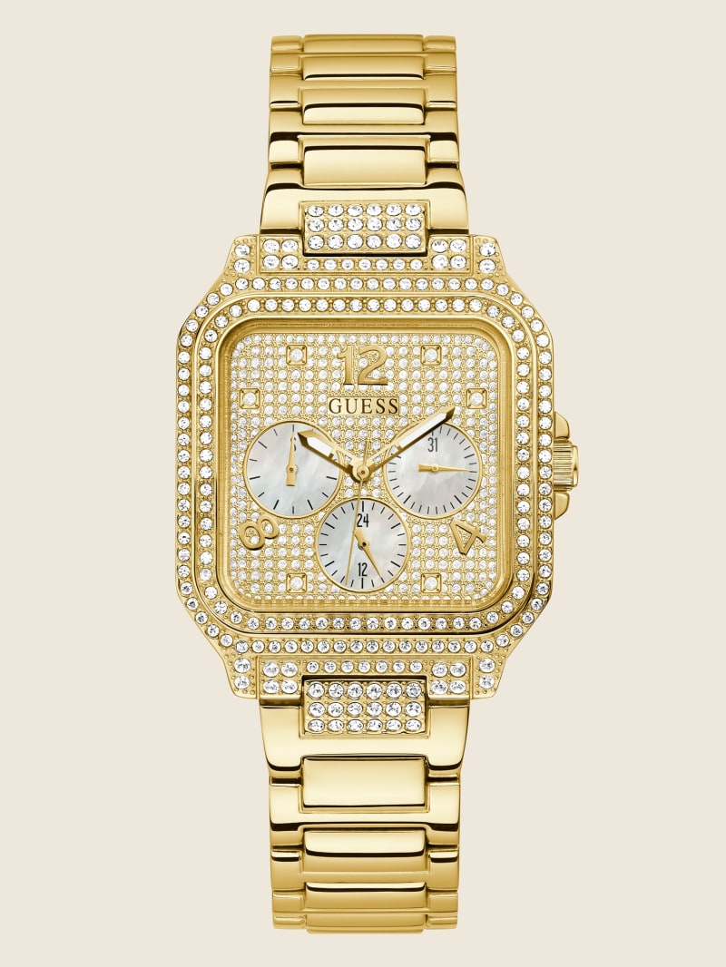 Guess Gold-Tone Square Multifunction Watch - Gold