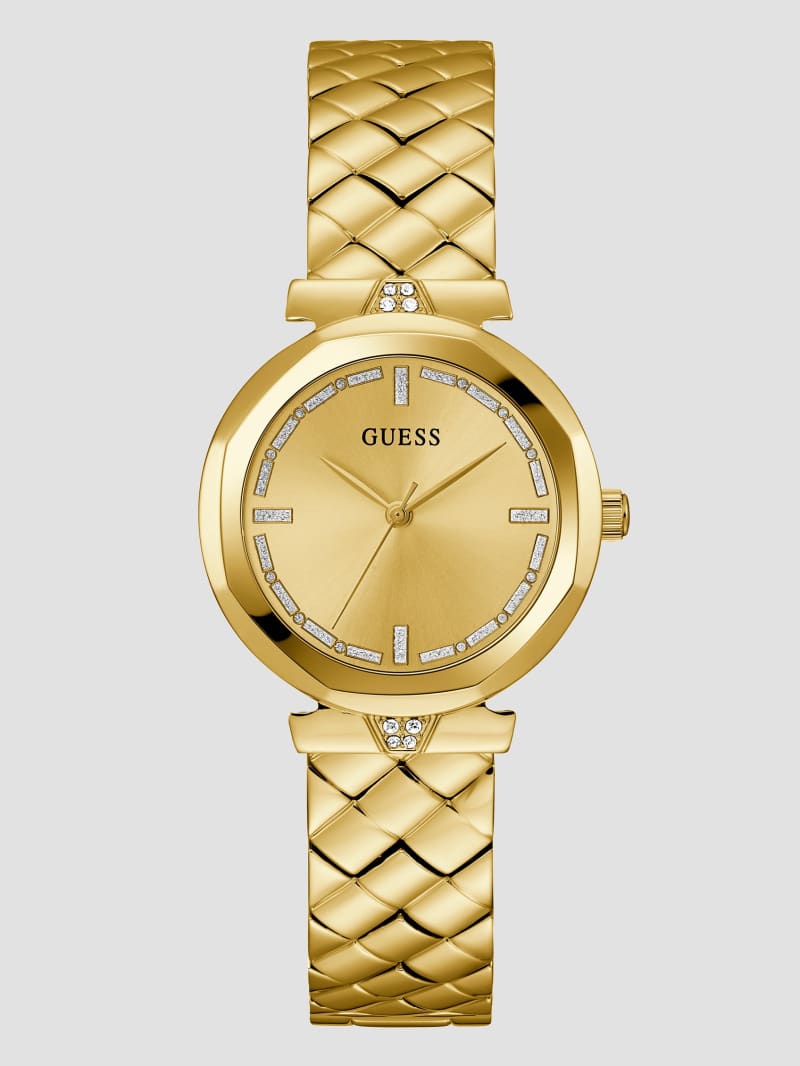 Guess Gold-Tone Circle Analog Watch - Gold