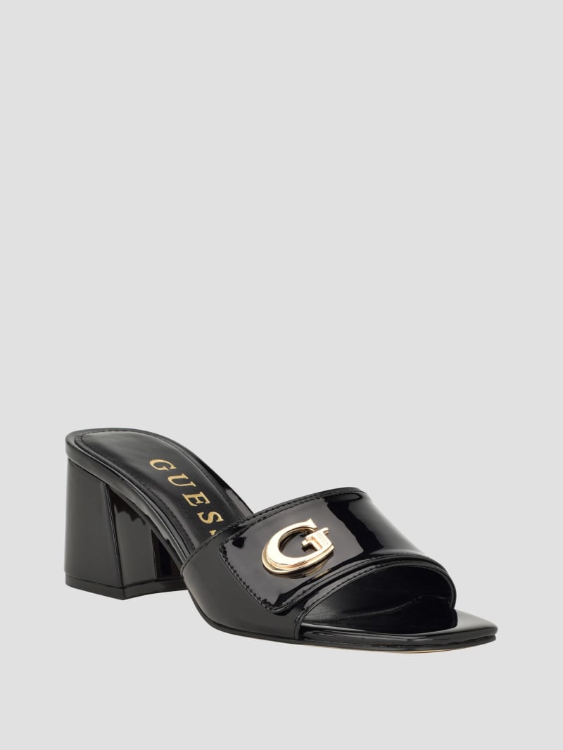 Guess Gallai Block Heel Mules - Black 002