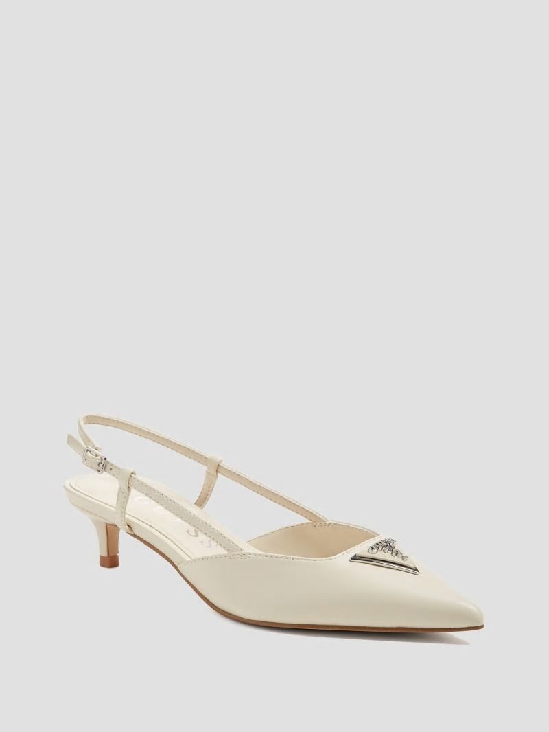 Guess Jesson Triangle Kitten Heels - Ivory 150