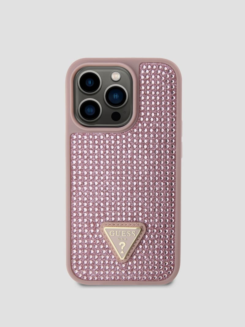 Guess Rhinestone iPhone 14 Pro Case - Silver