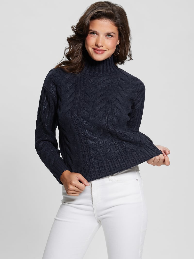 Guess Diane Foil Sweater - Blackened Blue