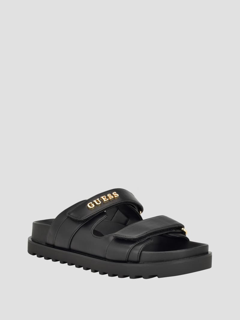 Guess Fabulon Two-Strap Slides - Black 001