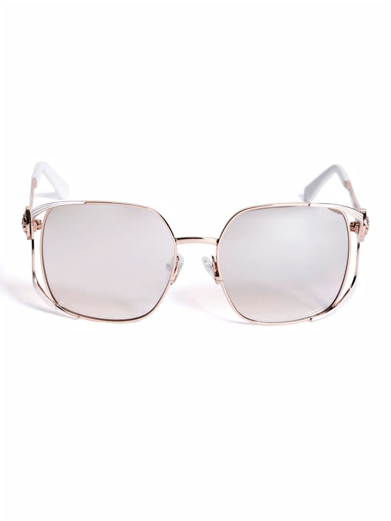 Guess Vera Square Metal Sunglasses - Blush