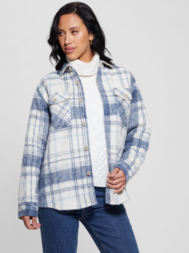 Guess Sierra Plaid Overshirt - Mojave Stone Multi