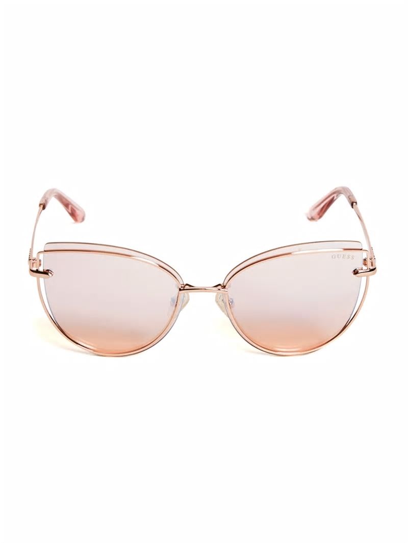 Guess Wired Cat Eye Sunglasses - Rose Gold