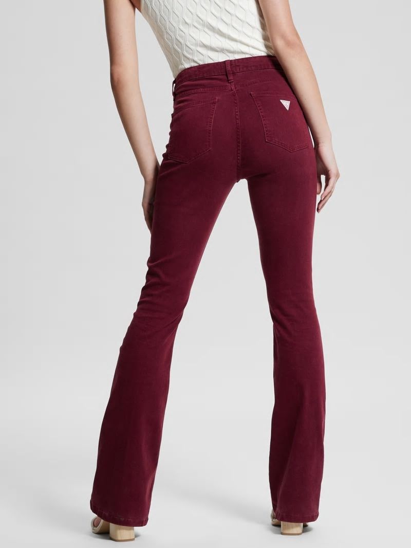 Guess Eco Sexy Flare Velvet Pants - Mystic Wine