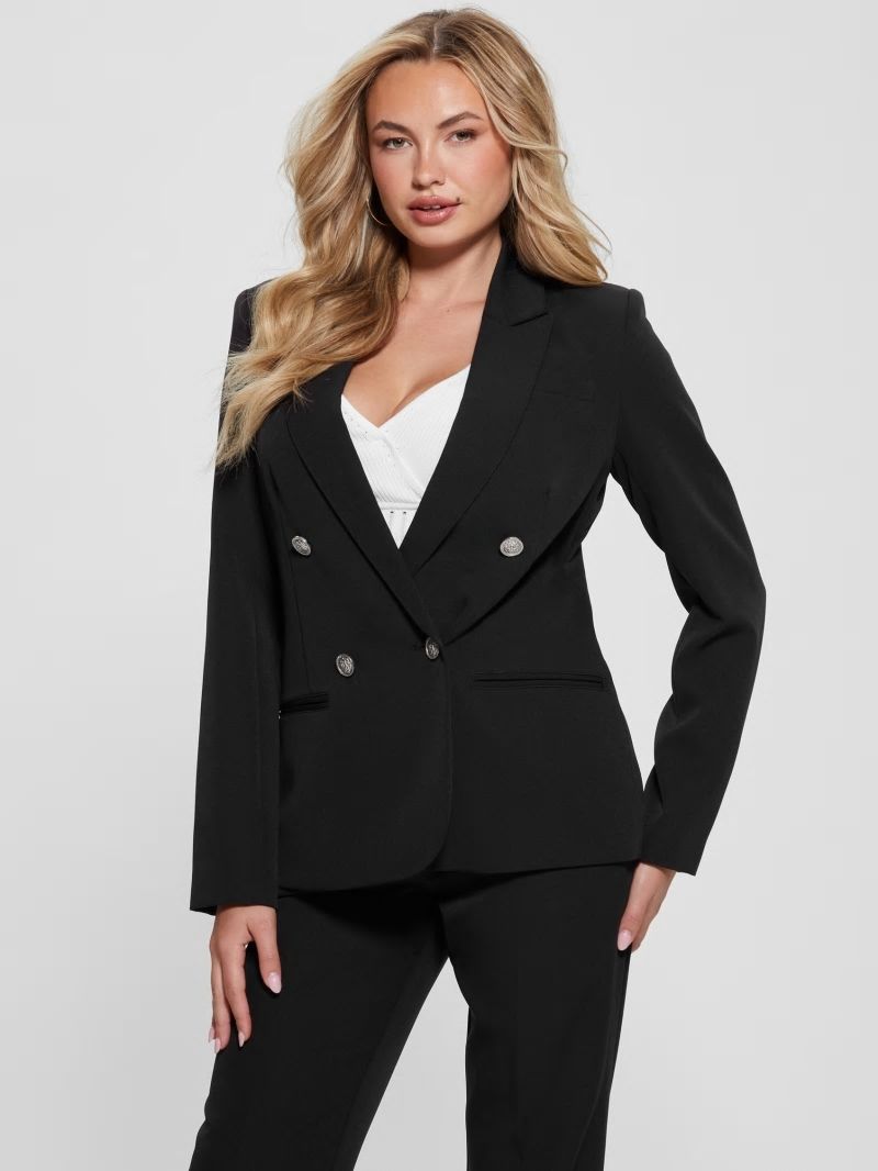 Guess Eco Amanda Double Breasted Blazer - Black