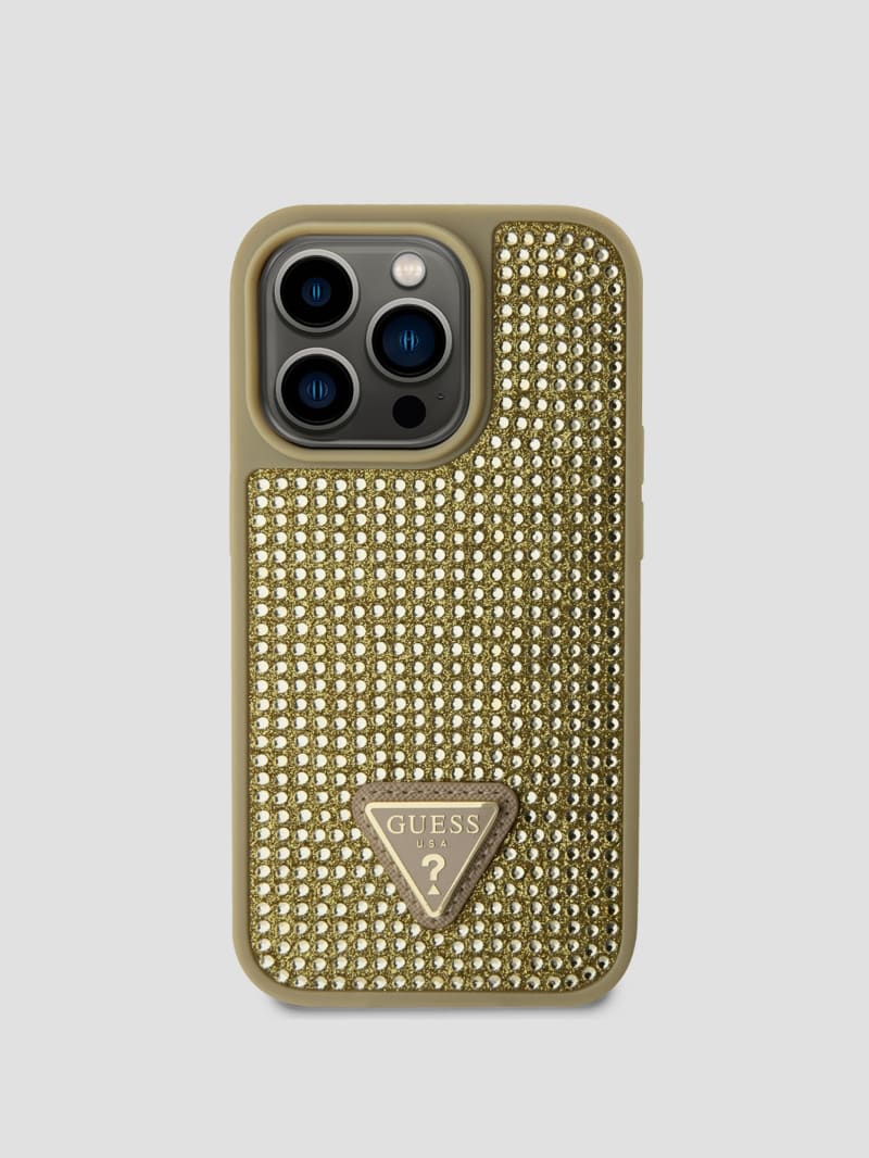 Guess Rhinestone iPhone 14 Pro Case - Gold