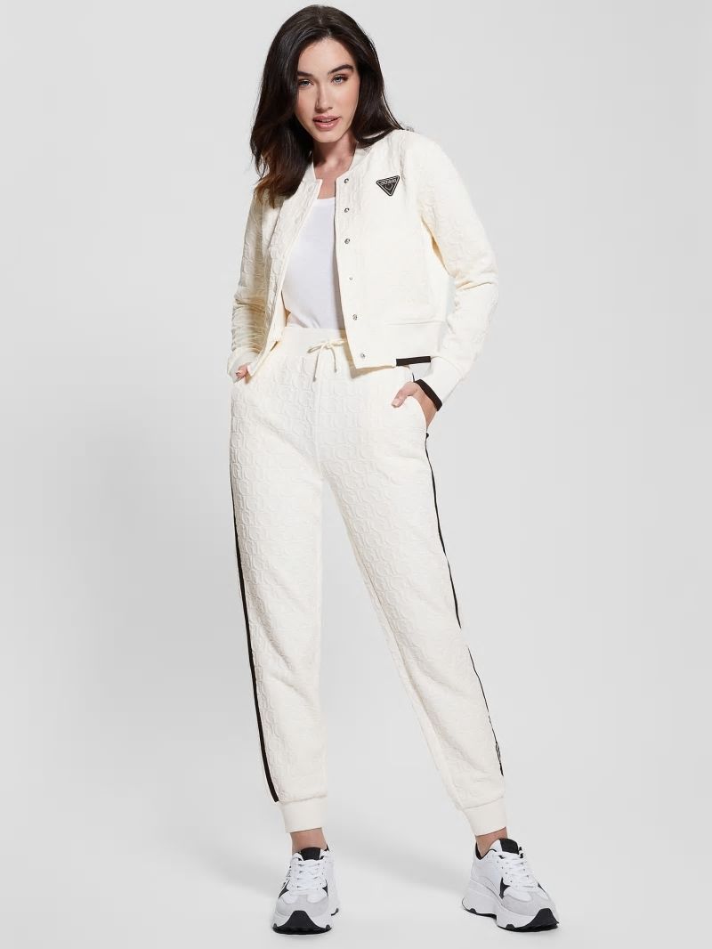 Guess Cheri Signature Pants - Gj Sprit White Jacquard