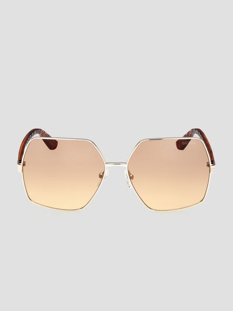 Guess Aurora Oversized Trim Sunglasses - Tortoise