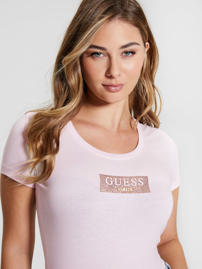 Guess Studded Box Tee - Low Key Pink