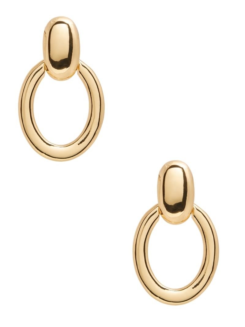 Guess 14K Gold-Plated Doorknocker Earring - Silver/Gold