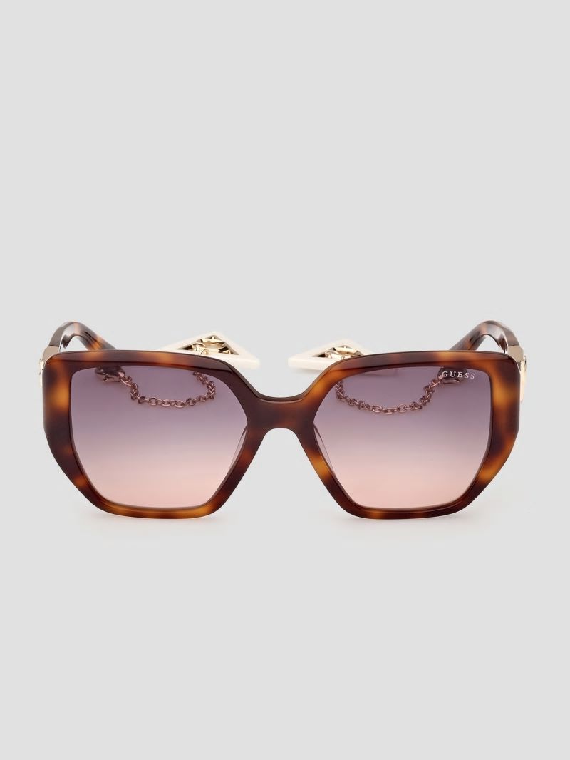 Guess Plastic Cat-Eye Sunglasses - Tort