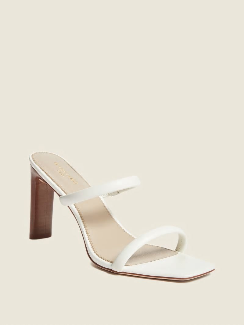 Guess Pearl Leather Double Strap Sandal - Ivory