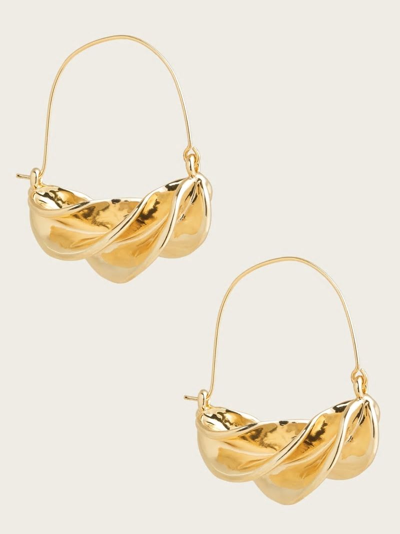 Guess 14K Gold-Plated Twist Hoop Earring - Silver/Gold